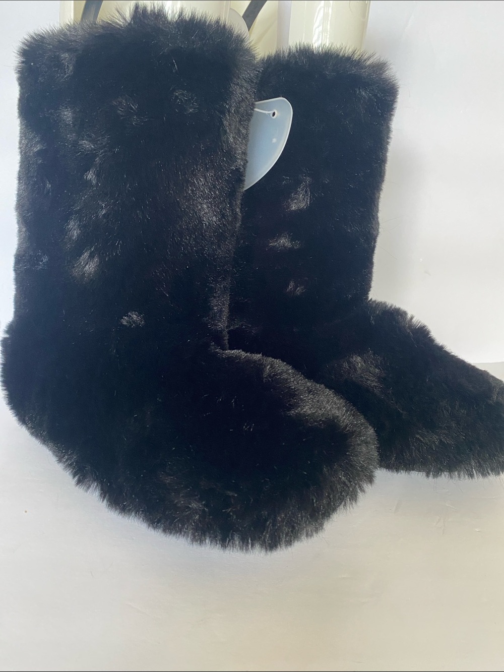 LC Lauren Conrad Black Faux Fur Boot Slippers for Women